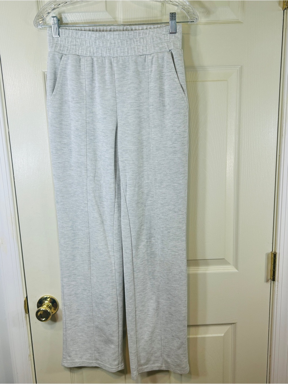 Danskin Light Heather Gray Wide-Leg Pull-On Joggers